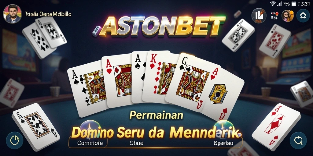 Tampilan gameplay Domino yang mendebarkan di ASTONBET.