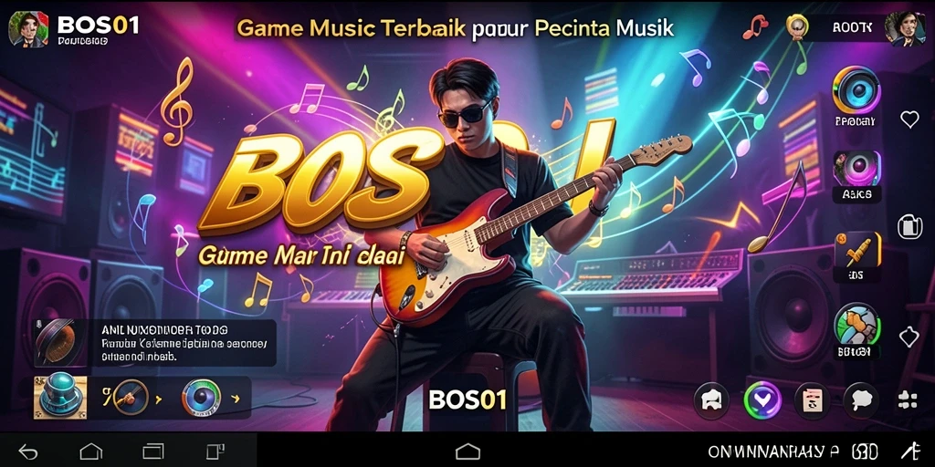 Screenshot BOS01 menampilkan gameplay musik yang interaktif dan menyenangkan.