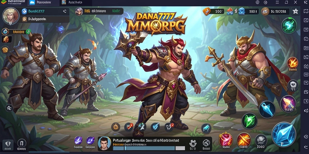 Screenshot permainan DANA777 yang menampilkan aksi seru dalam MMORPG.