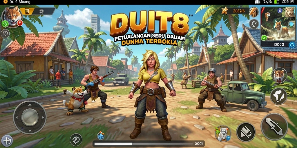 Gameplay DUIT8 yang seru dalam dunia terbuka yang menakjubkan.