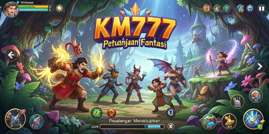 Tampilan gameplay luar biasa dalam petualangan KM777 yang seru.
