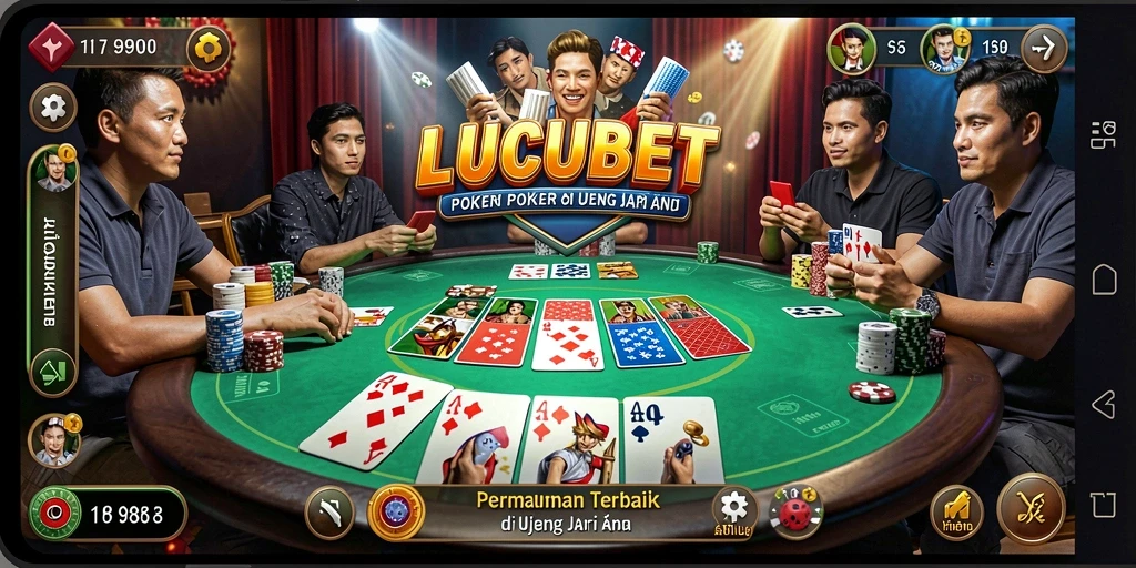 Gameplay mendebarkan LUCUBET dalam permainan Poker yang seru.