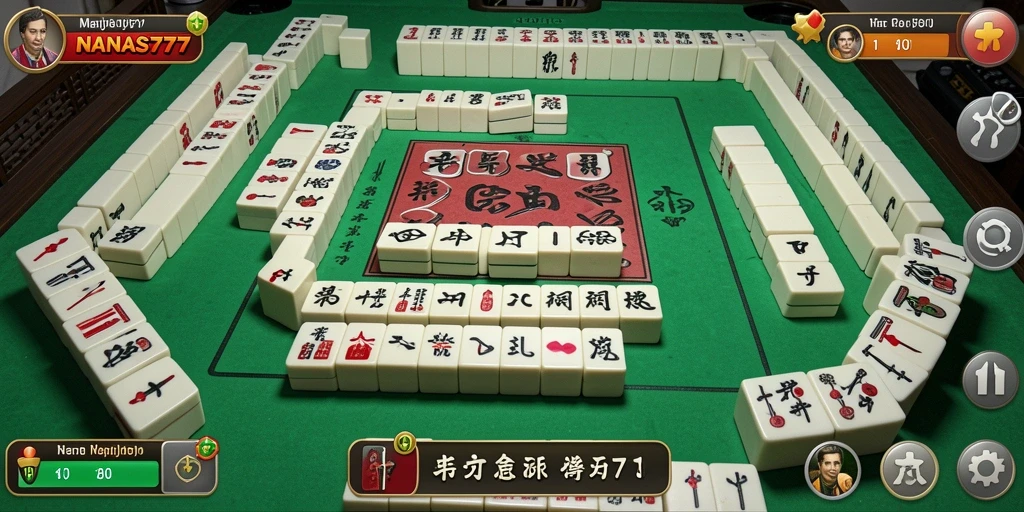 Tampilan gameplay menarik dari NANAS777 dengan elemen Mahjong yang memikat.