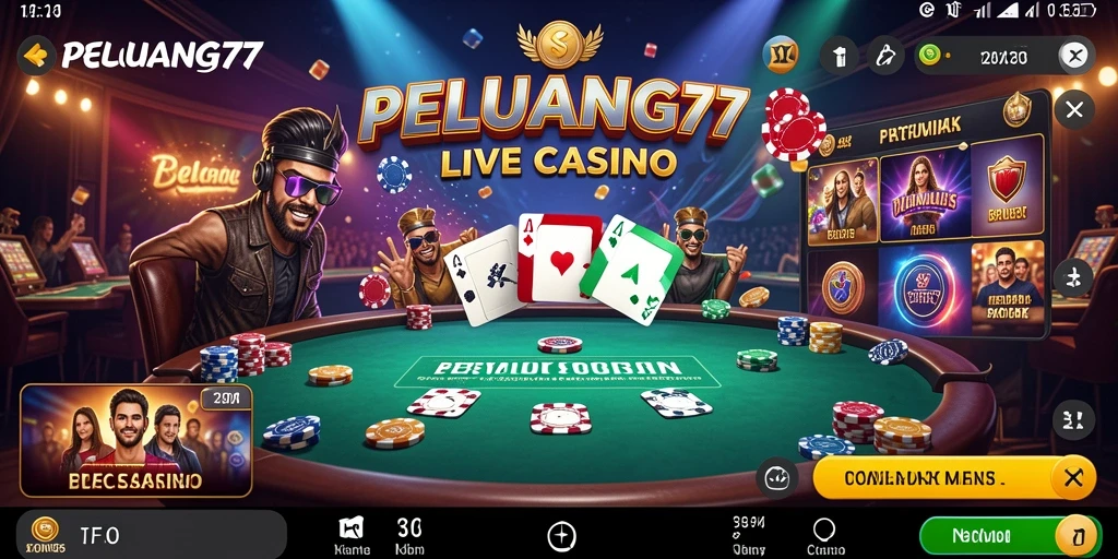 Tampilan menarik gameplay Live Casino di PELUANG77.