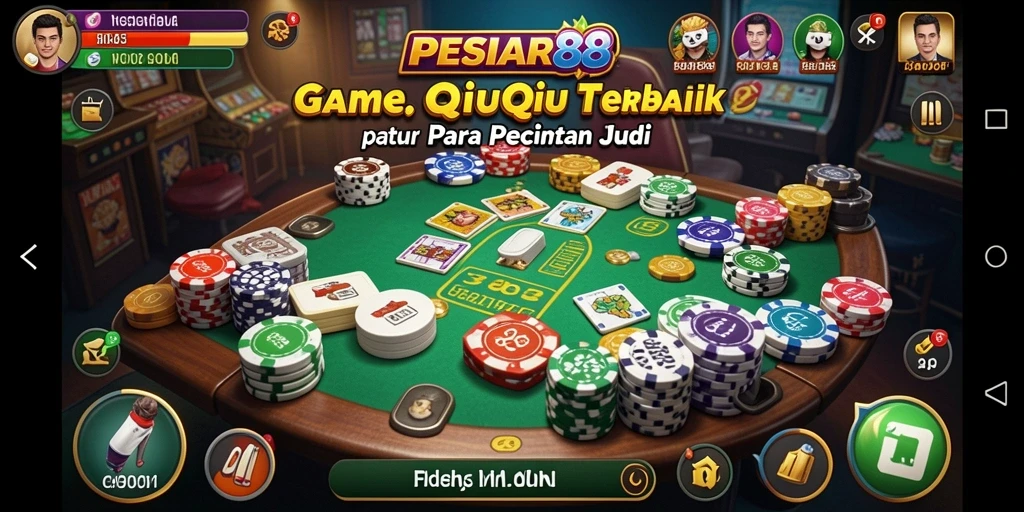 Screenshot gameplay PESIAR88 menampilkan aksi seru dalam permainan QiuQiu.