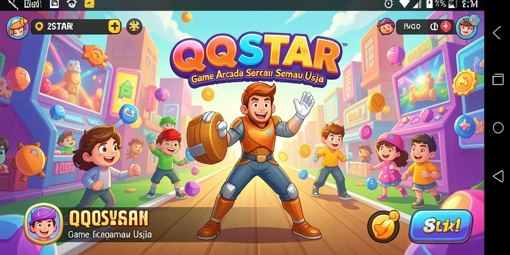 Screenshot gameplay menampilkan aksi seru dalam QQSTAR.