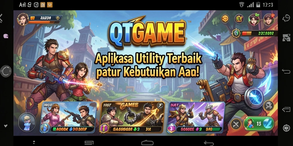 Tampilan utama QTGAME yang sederhana dan fungsional.