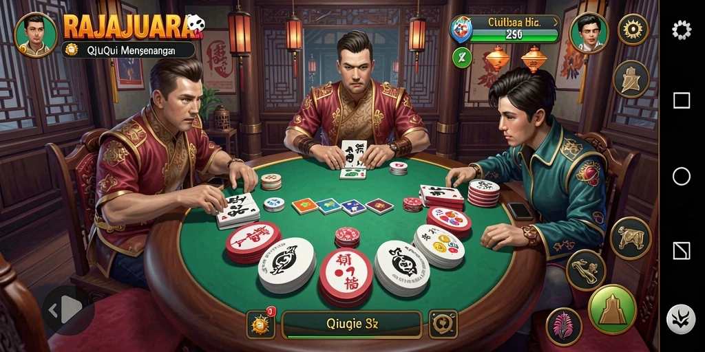 Tampilan menarik dari gameplay QiuQiu di RAJAJUARA.