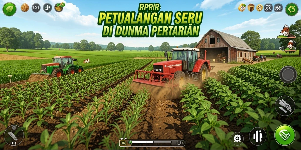Tangkapan layar utama RPRR yang menampilkan gameplay bertani yang seru.