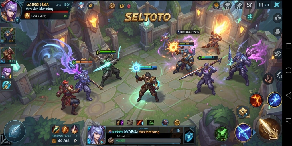 Tampilan gameplay seru di arena SELTOTO dengan karakter yang beragam.